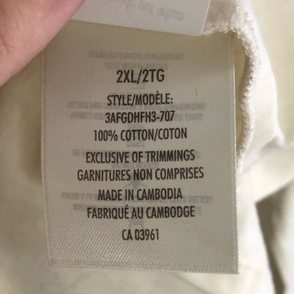 DENVER Hayes Plus Size 2XL Cream Long Sleeve Graphic Print Top - Picture 5 of 5